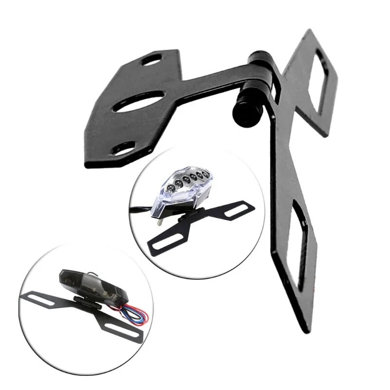 Motocikla kvadracikla regulējams salokāms numura zīmes kronšteins Astes spārns numura zīmes kronšteins Mount Tīra aste