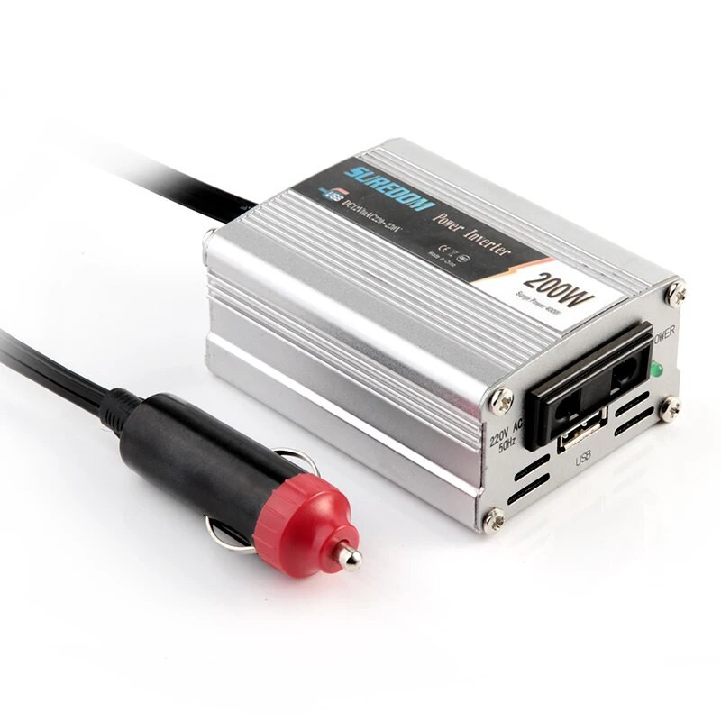 200 W automobilio maitinimo keitiklis 12 V 220 V kintamosios srovės 110 V keitiklis Automatinis įkroviklis Keitiklis Adapteris Modifikuota sinusinė banga, skirta ES JAV JP lizdui