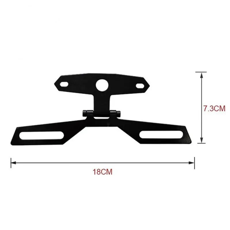 Motorkerékpár rendszámtábla keret hátsó lámpa összecsukható konzol Állítható tartó motoros ATV Dirt Bike robogó tartozékokhoz 1db