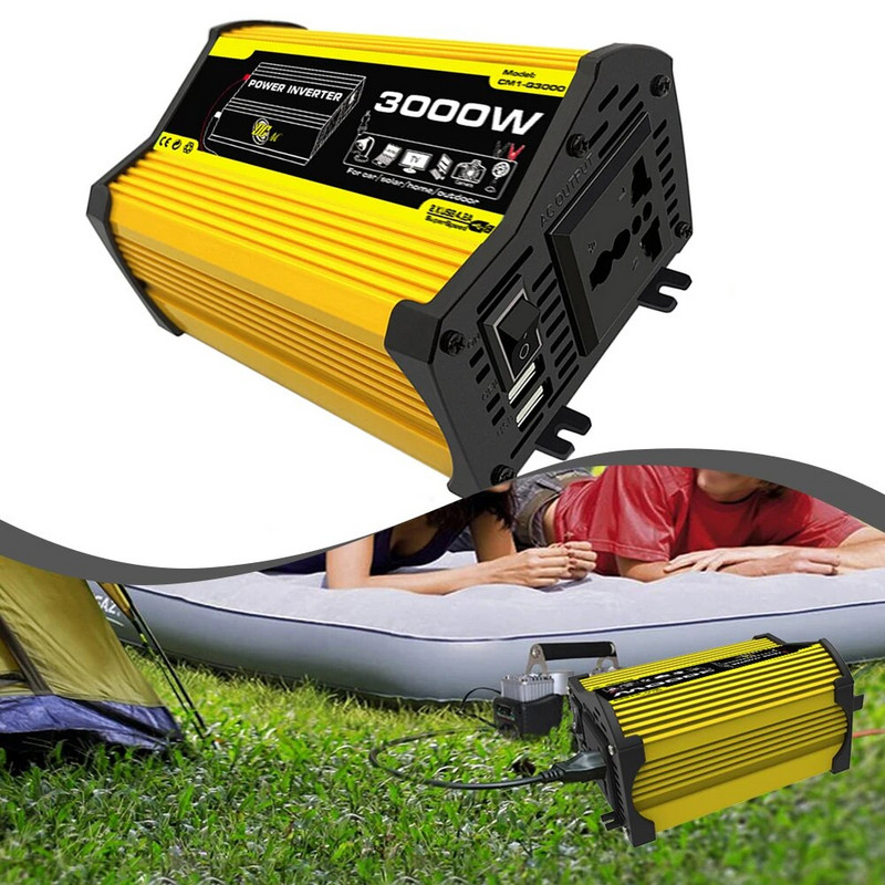 Automobilio keitiklio keitiklis bangų keitiklis DC12V į AC110/220V keitiklis Universalus automobilio maitinimo keitiklis, elektronikos priedai