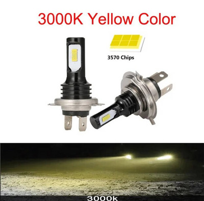 2 vnt CSP 100W H4 H7 itin ryškus LED automobilis dienos metu važiuojantis vairuojantis rūko žibintas 6000K automatinis vairavimo priekinių žibintų tolimųjų šviesų lemputės