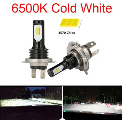 2Pcs CSP 100W H4 H7 Super Bright Led Automobil za dnevnu vožnju Svjetlo za maglu 6000K Žarulje za duga svjetla za auto vožnju