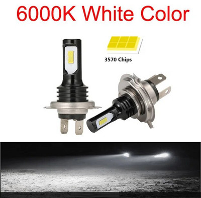 2 vnt CSP 100W H4 H7 itin ryškus LED automobilis dienos metu važiuojantis vairuojantis rūko žibintas 6000K automatinis vairavimo priekinių žibintų tolimųjų šviesų lemputės