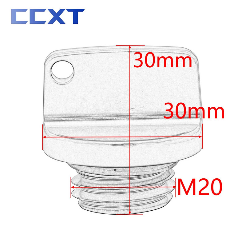 M20*2.5 eļļas iepildes vāciņa spraudnis priekš Yamaha YZ 65 80 85 125 250 YZ250F YZ450F YZ125X YZ250X T-MAX XSR900 MT-09 FZ-09 Honda Ducati