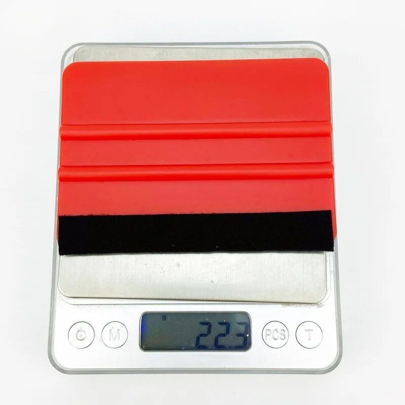 1Gb 10x7cm Auto Styling Vinila oglekļa šķiedras logu ledus noņemšanas līdzeklis tīrīšanas un mazgāšanas mašīnas skrāpis ar filca rakeļa instrumentu plēves iesaiņošanu