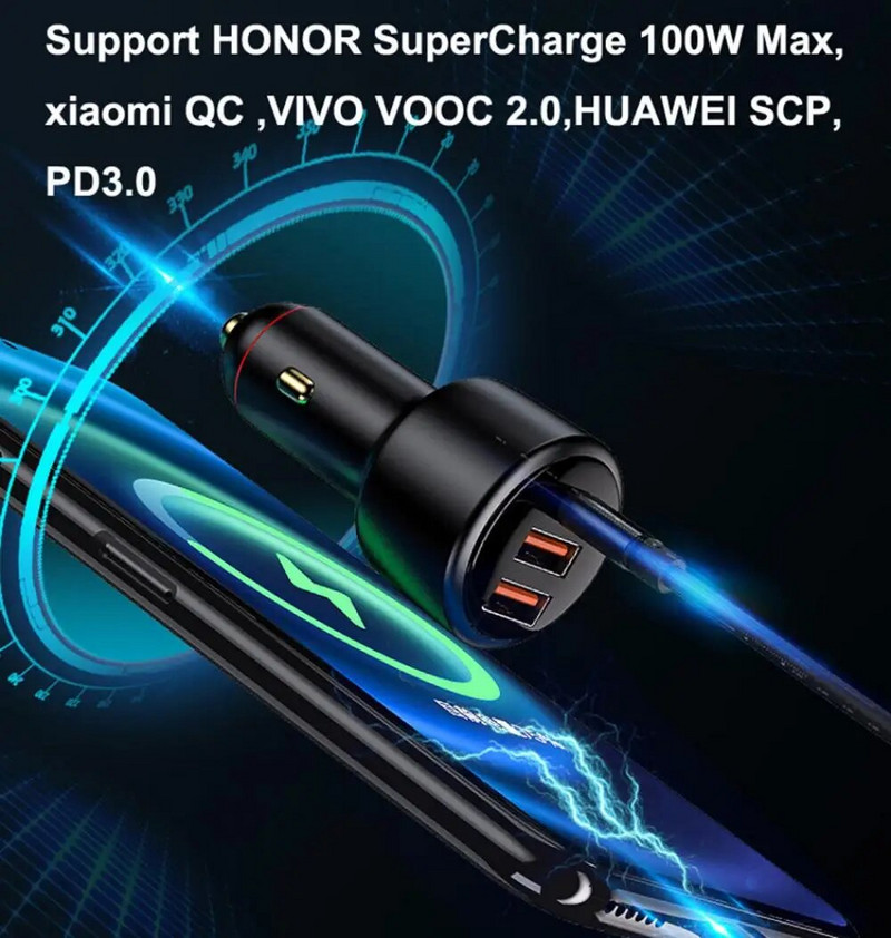 200W autolaadija 100W SFC kiirlaadimine + 65W Supervooc 2.0 +PD 36W kiirlaadija iPhone 13 jaoks Huawei HONOR OPPO Realme OnePlus