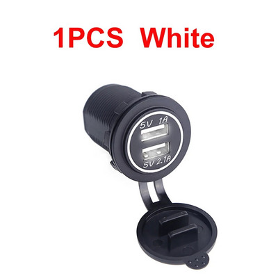 Universāls automašīnas lādētājs USB transportlīdzeklim DC12V-24V ūdensizturīgs dubultā USB lādētājs 2 portu barošanas ligzda 5 V 2,1 A/1 A automašīnas lādētājs