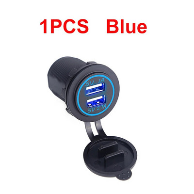 Universāls automašīnas lādētājs USB transportlīdzeklim DC12V-24V ūdensizturīgs dubultā USB lādētājs 2 portu barošanas ligzda 5 V 2,1 A/1 A automašīnas lādētājs
