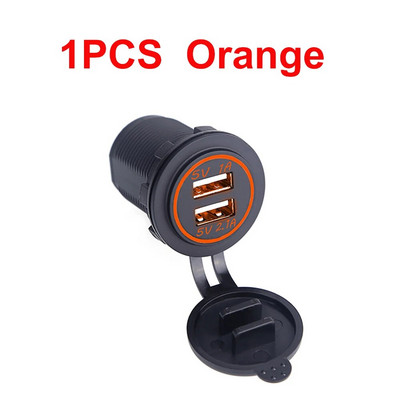 Universāls automašīnas lādētājs USB transportlīdzeklim DC12V-24V ūdensizturīgs dubultā USB lādētājs 2 portu barošanas ligzda 5 V 2,1 A/1 A automašīnas lādētājs