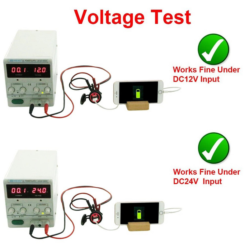 Universāls automašīnas lādētājs USB transportlīdzeklim DC12V-24V ūdensizturīgs dubultā USB lādētājs 2 portu barošanas ligzda 5 V 2,1 A/1 A automašīnas lādētājs