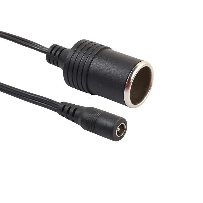 12/24V līdzstrāva 5,5x2,1 mm uz automašīnas cigarešu piesmēķētāju kontaktdakšas kabeli Sieviešu ligzda Barošanas avota lādētāja adapteris Vads Automašīnas piederumi
