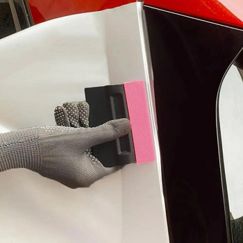 1 бр. Магнитна чистачка с фолио от въглеродни влакна Винилова обвивка на автомобила Магнит за затъмняване на прозорци Скрепер с магнитен скрепер от велурен филц без надраскване Инструмент за опаковане на автомобили
