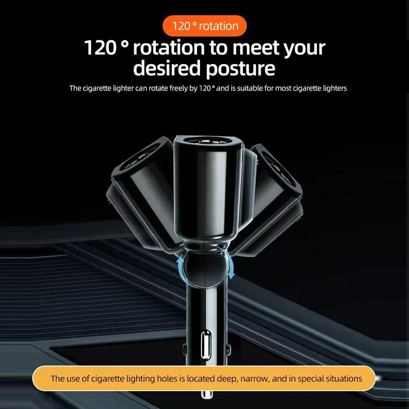 Automašīnas cigarešu piesmēķētāja ligzdas sadalītāja lādētājs PD QC3.0 ātrais lādētājs Dual USB 4.8A digitālā displeja barošanas adapteris visiem tālruņiem