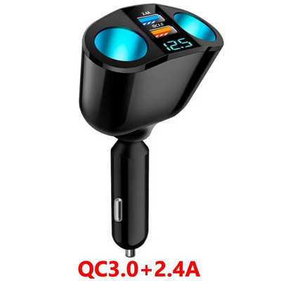 JaJaBor Αυτοκινήτου Αναπτήρας Διαχωριστής 5 Υποδοχών 120W Υψηλής Ισχύος Τύπος C PD 20W USB 2.4A QC3.0 Προσαρμογέας τροφοδοσίας γρήγορης φόρτισης