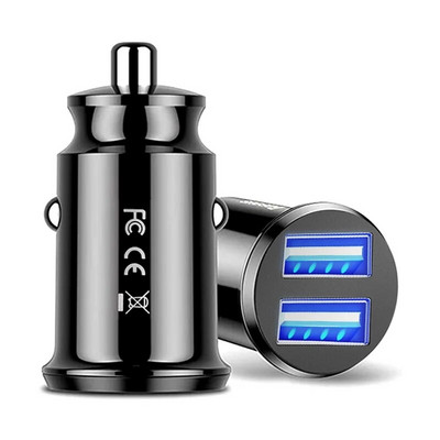 USB-autolaadija kiirlaadimine 12-24V 2,4A kahekordne USB-autosüütaja pesa universaalne autolaadija adapter mobiiltelefoni laadimiseks