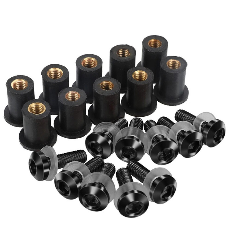 5mm 10 τμχ μοτοσικλέτας μπουλόνια παρμπρίζ Βίδες παξιμάδι για Suzuki GSXR GSX-R 600 750 1000 K1 K2 K3 K4 K5 K6 K7 K8 K9 K11