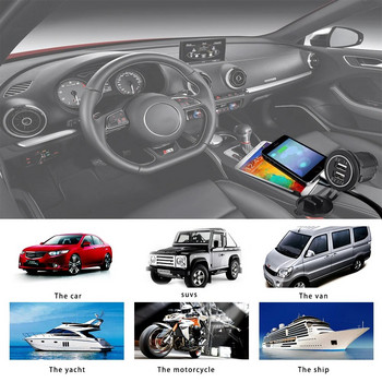 Αδιάβροχο φορτιστή αυτοκινήτου Αναπτήρας προσαρμογέας τσιγάρων Socket Splitter 2.1A/1A Dual USB Car Car Charger Power Adapter για Iphone
