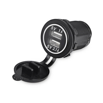Αδιάβροχο φορτιστή αυτοκινήτου Αναπτήρας προσαρμογέας τσιγάρων Socket Splitter 2.1A/1A Dual USB Car Car Charger Power Adapter για Iphone