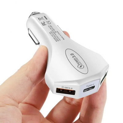 Φορτιστής τηλεφώνου Drapop αυτοκινήτου QC 3.0 3 USB Type-C 5V 3.1A Ταχεία φόρτιση Αναπτήρας τσιγάρων Προσαρμογέας ρεύματος Αξεσουάρ αυτοκινήτου