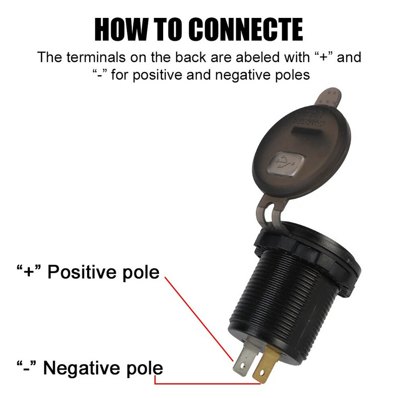 12 V automašīnas USB lādētājs 3.0 ar slēdzi, ūdensnecaurlaidīgs 24 V kravas automašīnas barošanas adaptera izejas kontaktligzda Auto piederumi jūras laivu motociklam