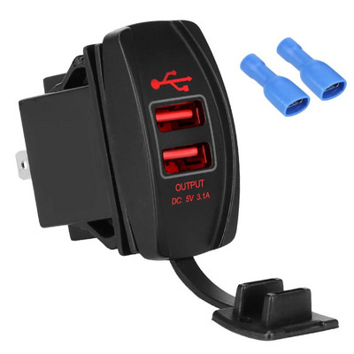 Autolaadija automaatne adapter universaalne 5 V 3,1 A LED tolmukindel telefonilaadija, kaks USB-porti haagissuvilate haagissuvilatele