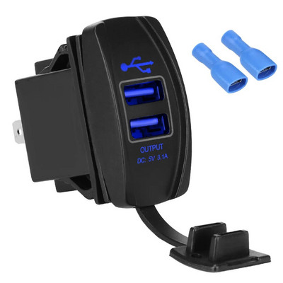 Autolaadija automaatne adapter universaalne 5 V 3,1 A LED tolmukindel telefonilaadija, kaks USB-porti haagissuvilate haagissuvilatele