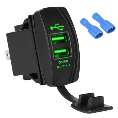 Autolaadija automaatne adapter universaalne 5 V 3,1 A LED tolmukindel telefonilaadija, kaks USB-porti haagissuvilate haagissuvilatele