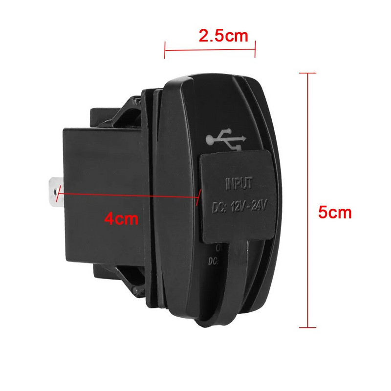 Automašīnas lādētājs Auto Adapter Universāls 5V 3.1A LED Putekļu necaurlaidīgs Tālruņa lādētājs Divi USB porti Auto RV Camper Caravans