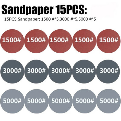 5-инчови лепилни шлифовъчни дискове с кука и примка 60#-5000# шкурка Флокирана лепилна шкурка за произволна орбитална шлифовъчна машина