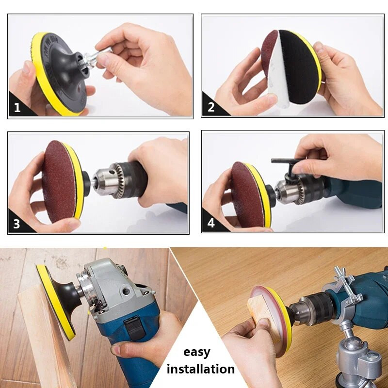 5-инчови лепилни шлифовъчни дискове с кука и примка 60#-5000# шкурка Флокирана лепилна шкурка за произволна орбитална шлифовъчна машина