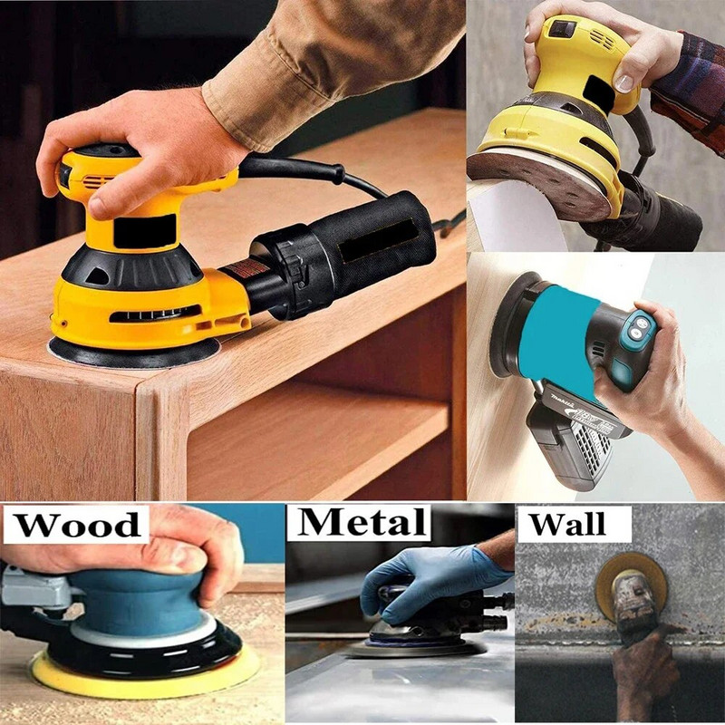 5-инчови лепилни шлифовъчни дискове с кука и примка 60#-5000# шкурка Флокирана лепилна шкурка за произволна орбитална шлифовъчна машина