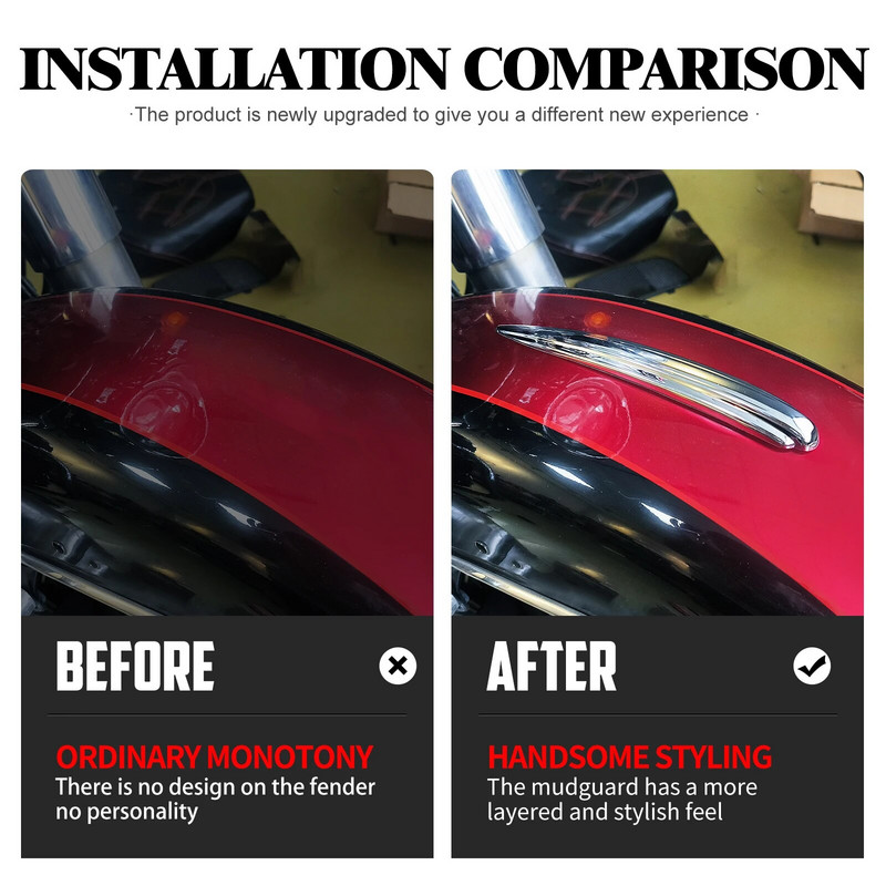 Motocikla priekšējā spārna apdare ABS plastmasas hroms Harley Touring Street Glide Road Glide 1984-2019 Softail FLDE FLHC FLHCS