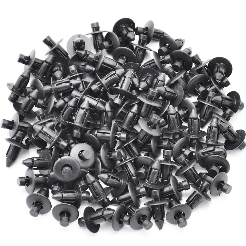 6 mm melnas kniedītes korpusa apdares paneļa stiprinājuma skrūvju skavas, universālas Suzuki Honda Yamaha Kawasaki