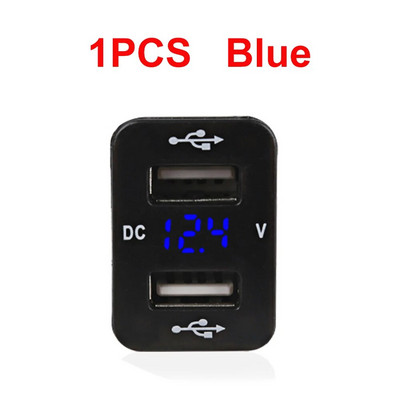 DC 12v Υποδοχή USB Φορτιστής Μετρητής τάσης Βολτόμετρο Αναπτήρας 2 θυρών Φορτιστής διασύνδεσης προσαρμογέα ρεύματος για Toyota