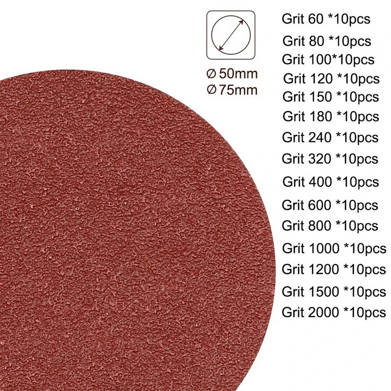 6/5/4/3/2-tollised lihvkettad ümmargused poleerimispadi Flokkiv liivapaber Isekleepuv auto poleerimine poleerimismasina nurklihvijale