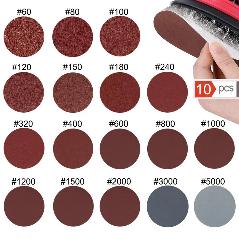 6/5/4/3/2-tollised lihvkettad ümmargused poleerimispadi Flokkiv liivapaber Isekleepuv auto poleerimine poleerimismasina nurklihvijale