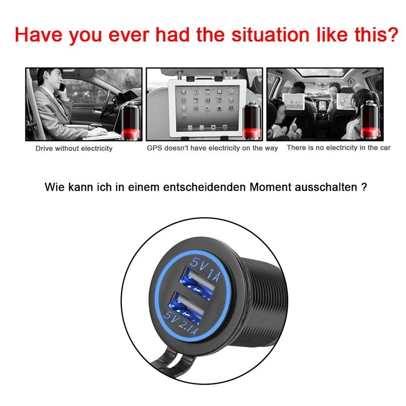 Φορτιστές 12V 24V αυτοκινήτου USB 3.0 Προσαρμογέας τροφοδοσίας για Boat Marine Caravan RV Truck Trailer Off Road 4x4 Automobile Accessories