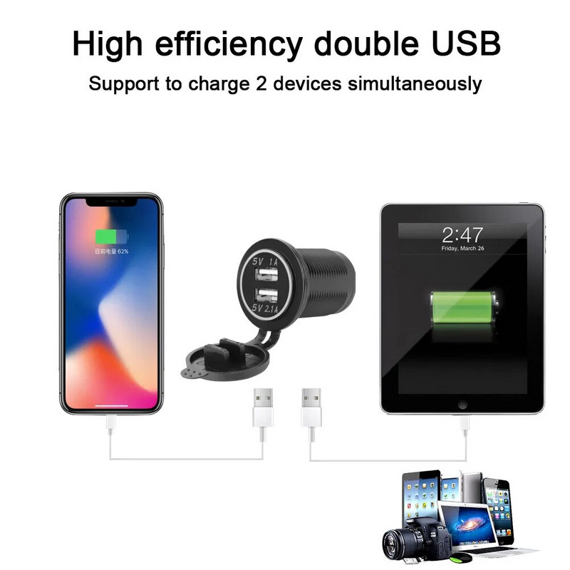 Φορτιστές 12V 24V αυτοκινήτου USB 3.0 Προσαρμογέας τροφοδοσίας για Boat Marine Caravan RV Truck Trailer Off Road 4x4 Automobile Accessories