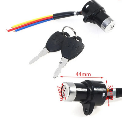 1Szett 2 vezetékes gyújtáskapcsoló 2 kulccsal be- és kikapcsoló zár elektromos robogóhoz ATV zsebbicikli motorkerékpár motorkerékpár ATV quad