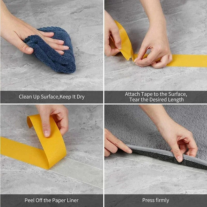 5M stipri dvipusė audinio juosta, permatomas tinklelis, vandeniui atsparus super fiksavimas, be pėdsakų didelio klampumo kilimų klijai