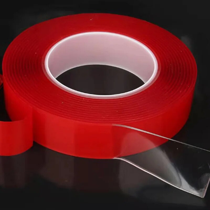 5/10/15/20mm punane läbipaistev silikoonist kahepoolne teip, kõrge tugevusega, jälgedeta kleepuvad kahepoolsed teibid auto kodukaunistamiseks