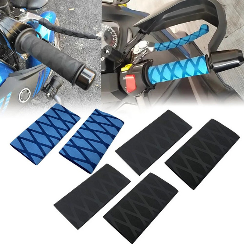 Csúszásmentes gumi markolat kesztyű motorkerékpár fogantyú burkolat univerzális hőre zsugorodó markolat védő hüvely kormányrúd burkolatok