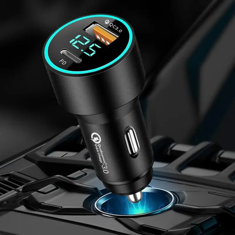 Fast USB Car Charger QC3.0 PD20W Auto USB Fast Charger Fast Charging Auto Charger Adapter for Mini Cars SUVs RV Trucks Sedan