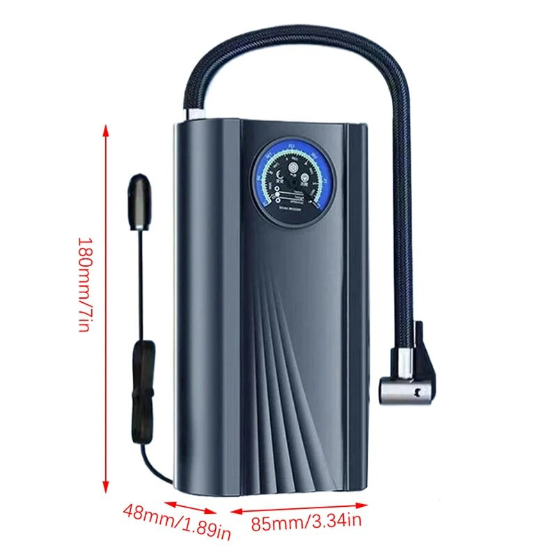 12V autógumi felfújó nagy pontosságú mini gumiabroncs szivattyú, gyorsan felfújható elektronikus felfújható szivattyú szivargyújtó autókhoz