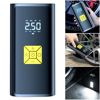 Цифрова помпа за автомобилни гуми LCD дисплей Мини автоматична надуваема въздушна помпа с LED светлина Акумулаторна въздушна помпа за мотоциклети Велосипед