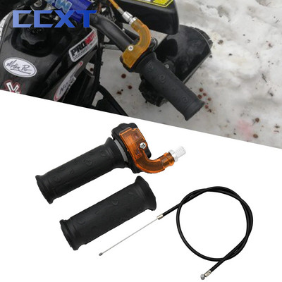 Motocross Twist Throttle Accelerator Grip и кабел за 47cc 49cc Pocket Bike ATV Мини мотоциклет 22 мм кормило Универсална част