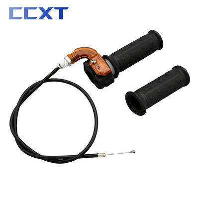 Motocross Twist Throttle Accelerator Grip и кабел за 47cc 49cc Pocket Bike ATV Мини мотоциклет 22 мм кормило Универсална част