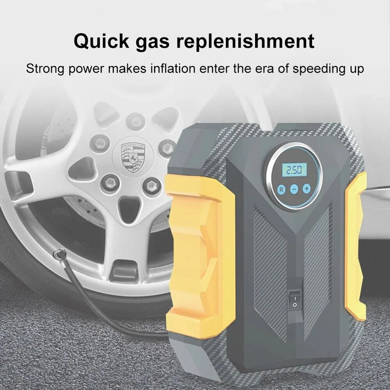 120 W automašīnas kompresors 12 V 150 psi 22 l pārnēsājams automobiļu sūknis, LED vadu digitālais riepu gaisa piepūšanas velosipēda sūknis ar LED lampu