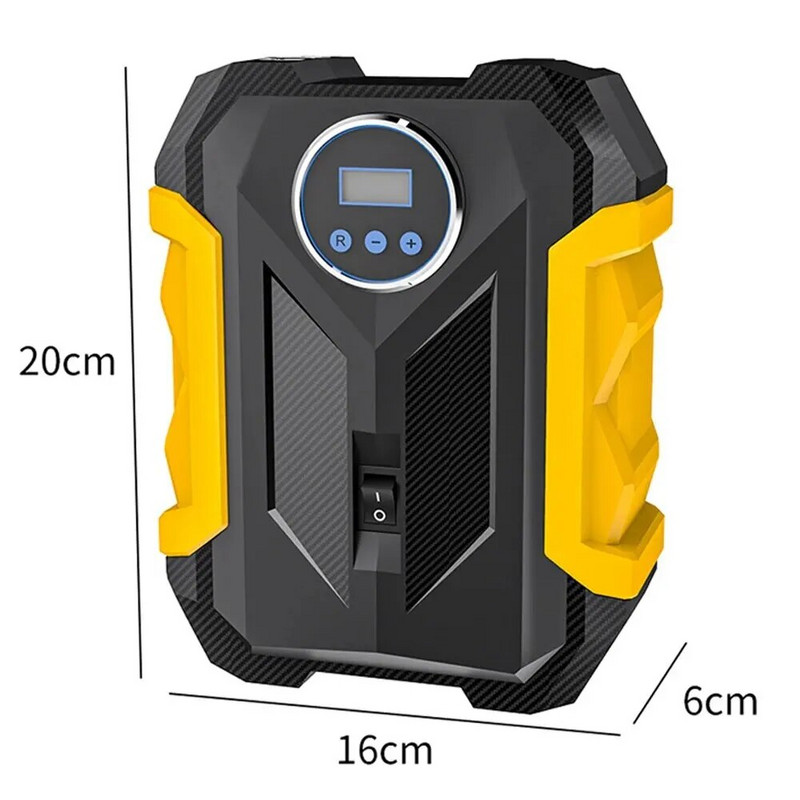 120 W automašīnas kompresors 12 V 150 psi 22 l pārnēsājams automobiļu sūknis, LED vadu digitālais riepu gaisa piepūšanas velosipēda sūknis ar LED lampu