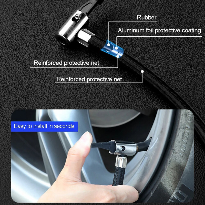 Pārnēsājams gaisa sūknis ar digitālo spiediena mērītāju automašīnas riepu sūkni 150 PSI 12V lieljaudas gaisa kompresors, augstas precizitātes visiem transportlīdzekļiem